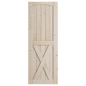 RheTech 30x84 pouces Arc & Simple X-Frame DIY Inachevé Bois de Pin Massif Panneau Dalle Coulissante Grange Bois Porte - Product Image 1