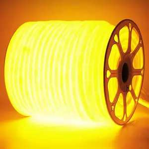 防水IP65柔性圆形硅胶管360度发光照明RGB彩色发光二极管条柔性霓虹灯绳灯