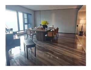 Sol en marbre brun élégant à veinures de bois naturel, poli, imperméable, moderne, décoration intérieure pour salon - Product Image 5