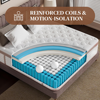 Matelas sur mesure OEM/ODM pour chambre à coucher, matelas hybride à ressorts Euro Top, mousse confortable, ferme, compressé sous vide, enroulé en boîte
