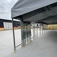 Tente rétractable extérieure pour atelier d'usine, résistante aux UV, imperméable, en PVC robuste, avec structure en tuyaux galvanisés et roues, toutes saisons
