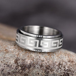 Dj079 Men's <b>Tungsten</b> <b>Ring</b> <b>Black</b> Gun Plated Geometric Pattern Fashion <b>Ring</b> For Gift - Product Image 3