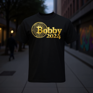 Camiseta Bobby 2024 Bitcoiner, camiseta promocional unisex de manga corta con cuello redondo para adultos - Product Image 3