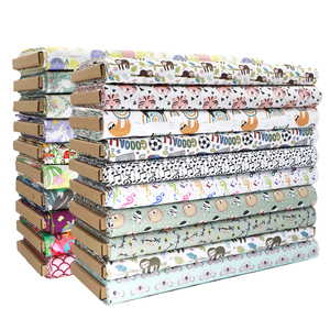 Vải cotton in họa tiết hoạt hình bán buôn, cuộn vải cotton hữu cơ in hình động vật hoạt hình, vải cotton in họa tiết hoạt hình trẻ em - Product Image 1
