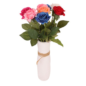 Fleurs de mariage artificielles <span class=keywords><strong>en</strong></span> soie à toucher réel, rose à <span class=keywords><strong>tige</strong></span> unique, décoration artisanale - Product Image 4