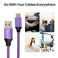 BYCRTY 10FT USB C Cable DE DATOS Nylon trenzado USB A 2,0 a tipo C Cable de cargador