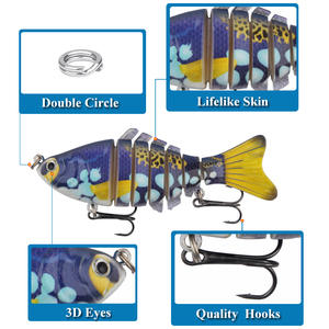 เหยื่อตกปลาแบบต่อประกอบ 7 ท่อน วัสดุพลาสติกแข็ง สำหรับตกปลาแบส น้ำจืด น้ำเค็ม 5 สี XY 40 - Product Image 4