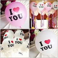 Ballons imprimés pour la Saint-Valentin en gros d'usine, ballons en latex ronds de 12 pouces rouges, roses, violets et blancs pour la demande en mariage et la décoration de mariage