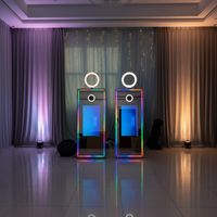 NOUVEAU Cabine photo miroir intelligente de 65 "avec écran tactile de 32" avec anneau/flash/lumière de remplissage pour KTV Wedding Party Trade and Party Equipment