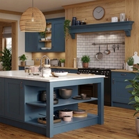 Armoires de cuisine modulaires personnalisées, fermeture douce, armoires étanches avec structure en contreplaqué et plan de travail en quartz