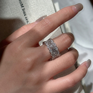 Wenchi S925 Pure Silver Palace Lace <b>Ring</b> Niche Design Simple Fashionable Retro Vintage Style Turquoise Hollow <b>Opening</b> China - Product Image 3