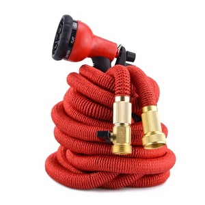 红绿橙黄25英尺至200英尺花园软管卷盘ABS塑料水枪，带膨胀布耐用聚氨酯材料 - Product Image 1