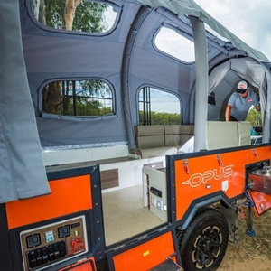 Tente de toit de voiture de haute qualité, pliable, en <span class=keywords><strong>toile</strong></span>, imperméable, pour 3-4 personnes, tente de camping portable gonflable (sans remorque) - Product Image 4