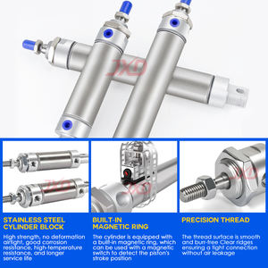 मा श्रृंखला मिनी न्यूमेटिक सिलेंडर स्टेनलेस स्टील, बोर 16/20/25/32/40/50/75/100/125/150 मिमी, कपड़ा के लिए मिनी सिलेंडर - Product Image 4