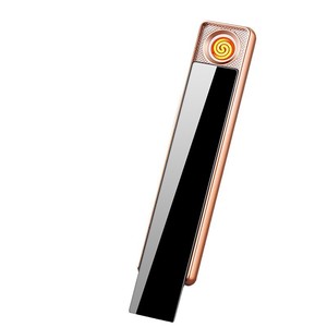 <span class=keywords><strong>Briquet</strong></span> long personnalisé avec logo, rechargeable, créatif, coupe-vent, ultra-fin, en métal, allume-cigare moderne à batterie - Product Image 5