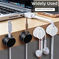 Organisateur de câbles portable magnétique détachable à base rotative à 360°, noir et blanc, 6 pièces/sac, support universel pour câbles pour cuisine et bureau