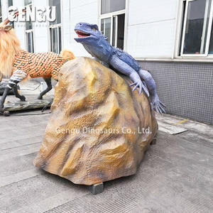 Zoo Park Haute Qualité Animatronic <span class=keywords><strong>Robot</strong></span> Lézard Sculpture Grande Taille Métal Intérieur Animal Modèle Centre Commercial Aventure Parc Aéroport - Product Image 5