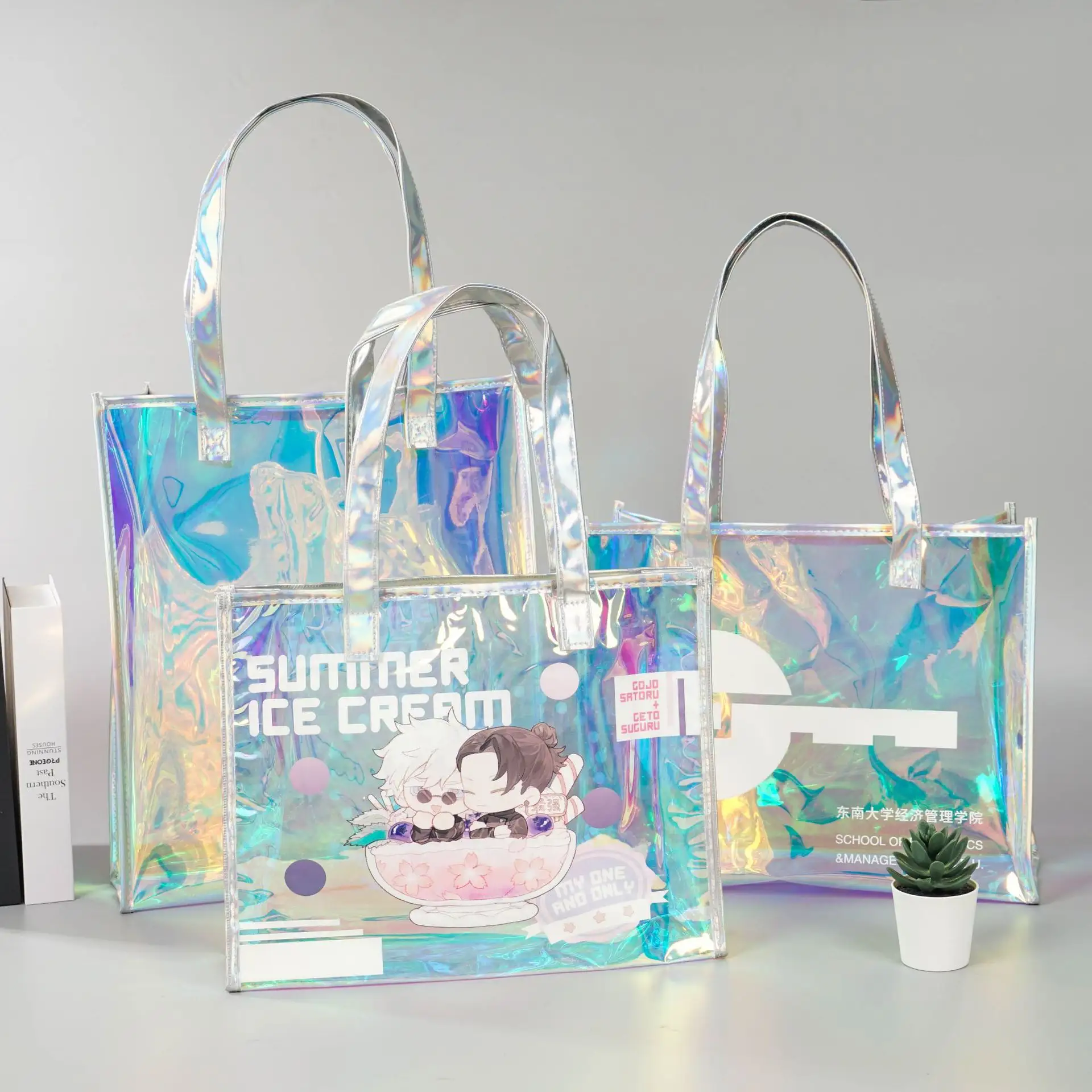 Mode sac à bandoulière femmes clair maquillage sacs PVC Transparent dames Shopping sac en plastique