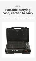 Réchaud à gaz portable multifonctionnel léger et pliable en acier inoxydable, barbecue coupe-vent pour le camping et les pique-niques