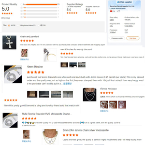 Wholesale 5MM Lab Grown <b>Diamond</b> Tennis Chian <b>Necklace</b> Iced Out Round Brilliant Cut 925 <b>Silver</b> Hip Hop Fine Jewelry - Product Image 6