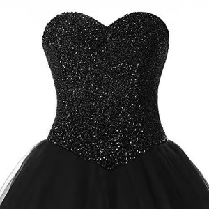 Strapless Ball Gown Prom Dress Floor Length Black Taffeta Wedding Party Dress Adult Women's Formal Evening Gown - Product Image 3