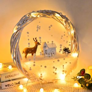 Nueva Corona Navideña Tradicional Hecha a Mano para Exteriores, con Adornos de Agujas de Pino y Alces, para Colgar en Puertas y Ventanas, Personalizable en 3 Colores - Product Image 4