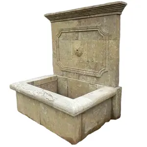 Fonte de cascata estilo antigo, fonte de água mármore decorativa ao ar livre