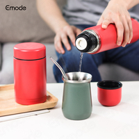 Emode Kit de 3 tasses et bouteilles sous vide Yerba Mate avec bocal de rangement, ensemble de filtres à thé avec Bombilla en acier inoxydable (paille),