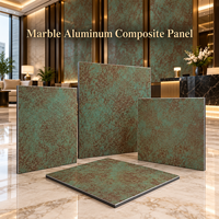 Panneau composite en aluminium marbré revêtu de PVDF de 4 mm, 4x8 pieds, à veines fines, pour la décoration de façade d'entrée