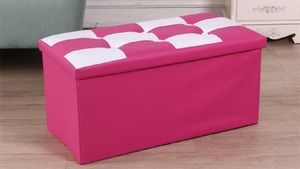 Taburete Otomano Plegable con Reposapiés - Puf Multiusos para Sala <span class=keywords><strong>de</strong></span> Estar y Dormitorio - Product Image 6