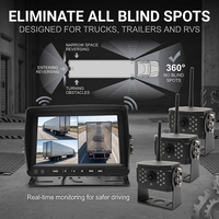 Système de caméra de recul sans fil 7/9/10 pouces avec moniteur HD pour camions et camping-cars