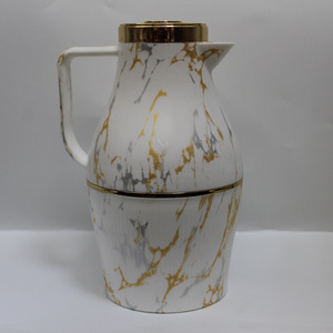 2024 nouveau verre intérieur grande capacité 1L théière à eau en forme de boule café Portable Thermos flacon à vide avec couvercle en or - Product Image 2
