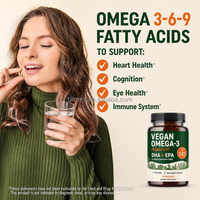 Complément alimentaire végétalien d'huile d'algues oméga 3 en gélules molles à base de DHA et d'EPA pour la santé cardiaque, cérébrale et oculaire