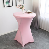 Nappes de Cocktail en Polyester de couleur unie 60/80cm, nappe extensible ronde noire d'hôtel pour fête Banquet mariage