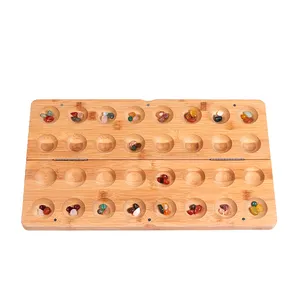 Mumoni Children Folding Wood Board Funny Mancala Board Game Toys Kids Educational Toys