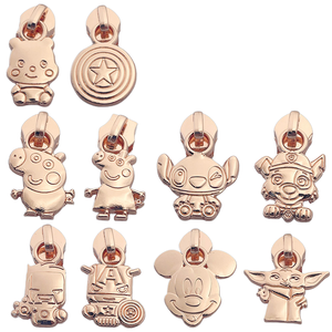 Stocking 5# Zinc Alloy Nickel-Free 30mm Custom Cartoon Zipper Sliders and Puller for Handbag Garment - Product Image 2