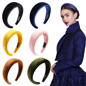 Bandeau en <span class=keywords><strong>velours</strong></span> avec éponge <span class=keywords><strong>épais</strong></span>se, rembourré, pour femmes, 3 tailles de 5cm - Product Image 3