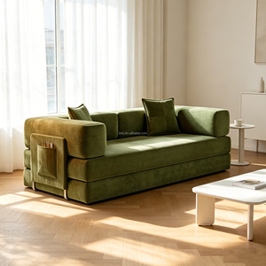 Sofá Cama Convertible de Lujo Moderno Directo de Fábrica con Esponja 32D y Tela de Rizo, Venta al por Mayor Barata <span class=keywords><strong>para</strong></span> Espacios Pequeños - Product Image 5