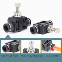 Raccord pneumatique réglable LSA / PSA / SA 4mm 6mm 8mm 10mm 12mm avec vanne de régulation de débit d'air et indicateur de vitesse