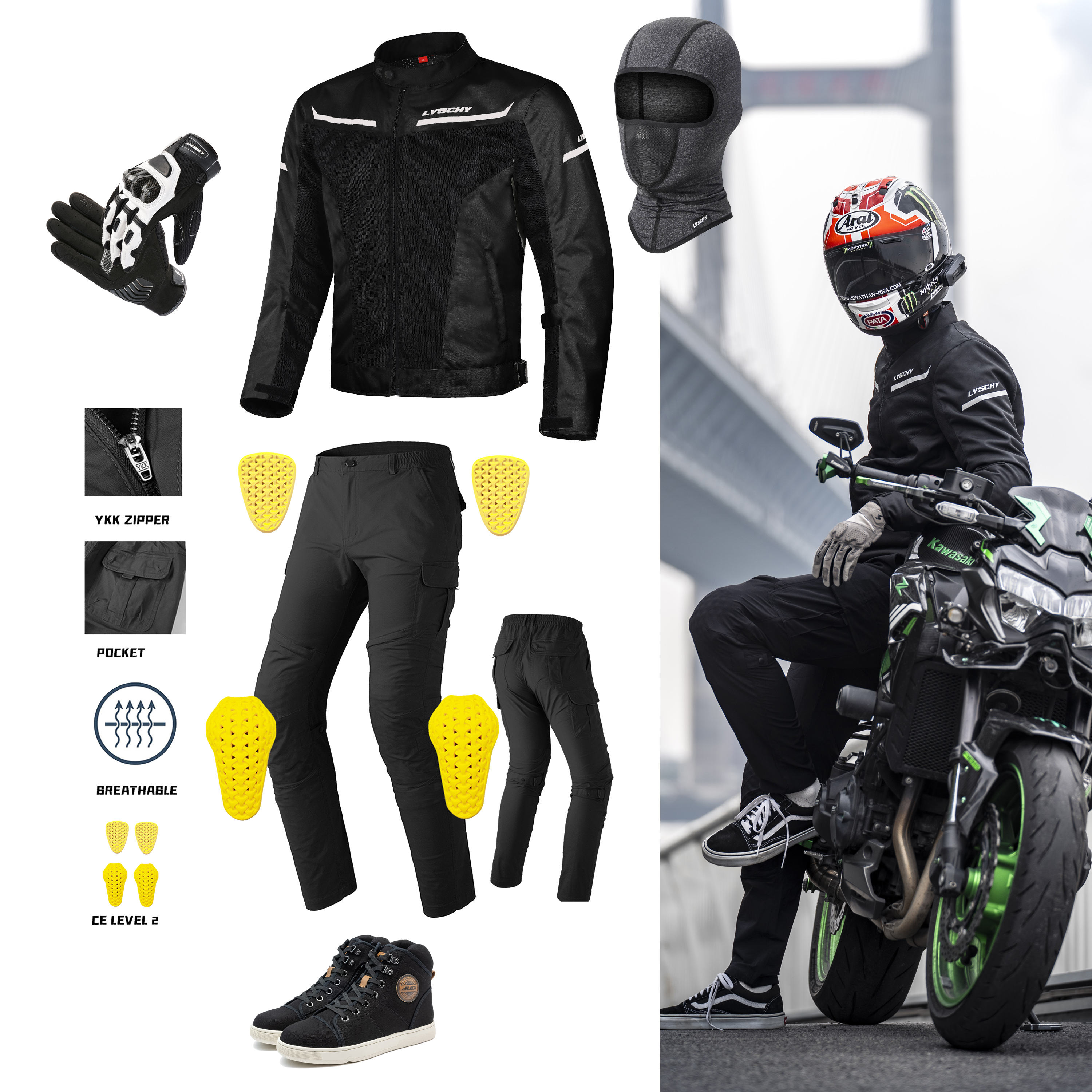 Summer Motorcycle Jacket Breathable Waterproof Men's