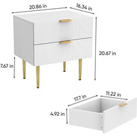 Table de Chevet en Bois de Luxe avec Pieds Dorés, Table d'Appoint Moderne pour Chambre à Coucher, Salon, Canapé – Design Unique – Offre Spéciale