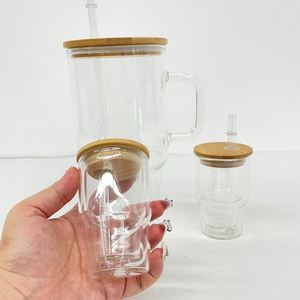 Reusable Double <b>Walled</b> 3Oz Mini Shot Snow Globe Glass Tumbler With Pre-Drilled Hole Suitable for <b>Vinyl</b> - Product Image 1