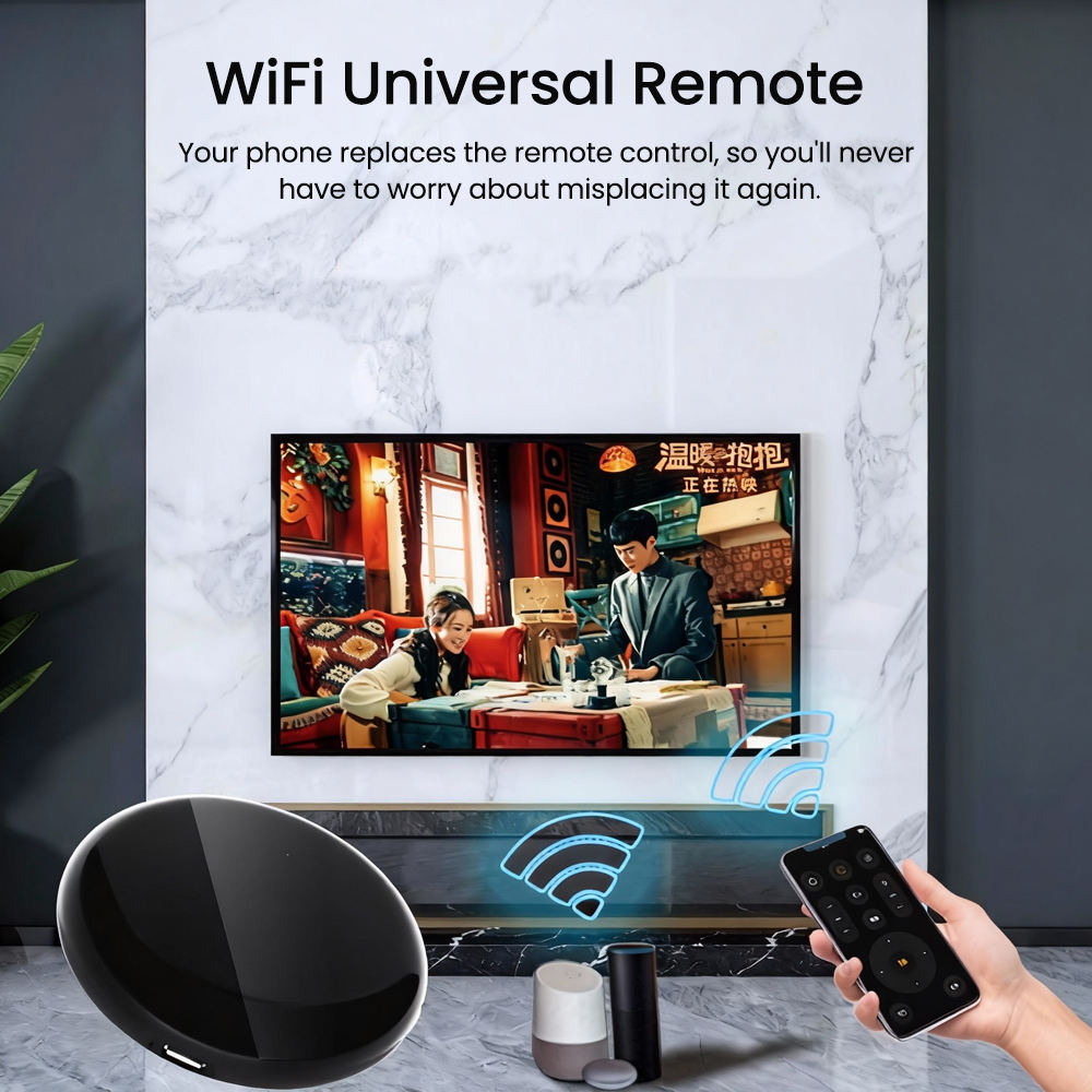 HONPNK Tuya Alexa Google Home Smart Life APP Universal Voice Remote Infrared WiFi Wireless IR Remote Control 30-50m Range PC+ABS