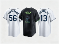 Jahitan Berkualitas Terbaik Dapat Disesuaikan # 13 CAMINERO # 56 AROZARENA. # 5 FRANCO # 2 Jersey Baseball DIAZ