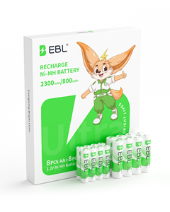 EBL 16 <b>Sets</b> AA AAA Rechargeable Batteries Combo 2300mAh AA 800mAh AAA 3000mAh Capacity 1.2V Nominal Voltage Medical Ni-MH - Product Image 1