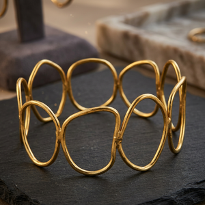 Bracelets de luxe en laiton les plus recherchés, personnalisables, option plaqué or ou argent sterling, chaîne de manchette classique pour femme, tendance - Product Image 3