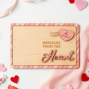 Tablero de Mensajes de Amor de Madera Personalizado, Porta Notas Adhesivas, Decoración Romántica para el Día de San Valentín, Placa de Regalo para Escritorio - Product Image 4