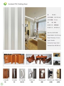 Puerta Corrediza Plegable <span class=keywords><strong>de</strong></span> Acordeón <span class=keywords><strong>de</strong></span> Plástico PVC para Interiores Estilo Residencial <span class=keywords><strong>de</strong></span> Alta Calidad Conbest - Product Image 2