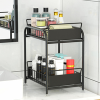 Ensemble de 2 pièces organisateur coulissant sous l'évier, ensemble de 2 pièces armoire coulissante panier organisateur tiroir pour la cuisine sous l'évier