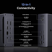 Station d'accueil UGREEN Thunderbolt 4 13-en-1 40 Gbps avec double affichage 4K60Hz, affichage unique 8K, charge 90W pour ordinateur portable